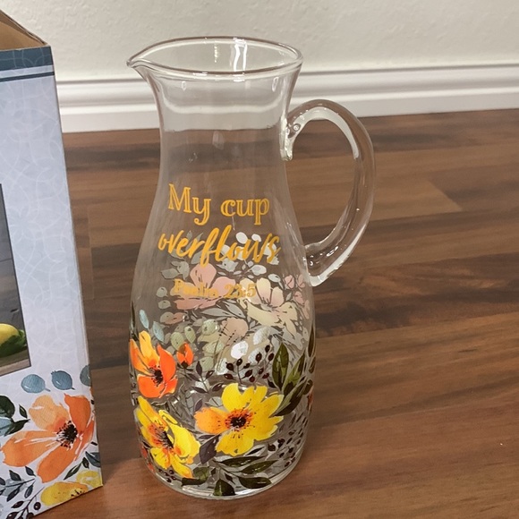 Christian Art Gifts Glass Serving Pitcher with Handle -58 fl. oz. - Picture 6 of 9